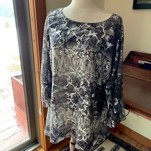 NWT Snake Print Metallic Sheer Tunic